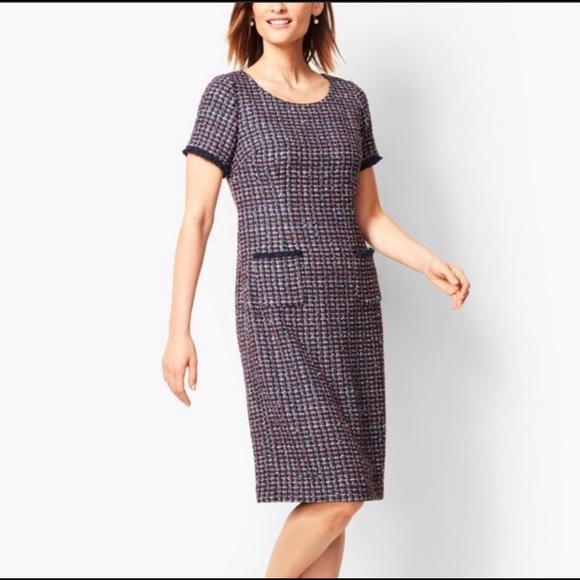 Talbots navy tweed short sleeve shift dress - 8P - Picture 10 of 10